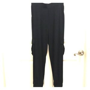 Black Polyester Lisa Rinna Pants